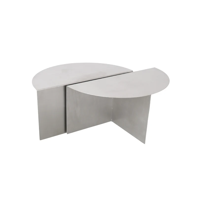 Table basse - Valognes - 80 cm - Acier brossé