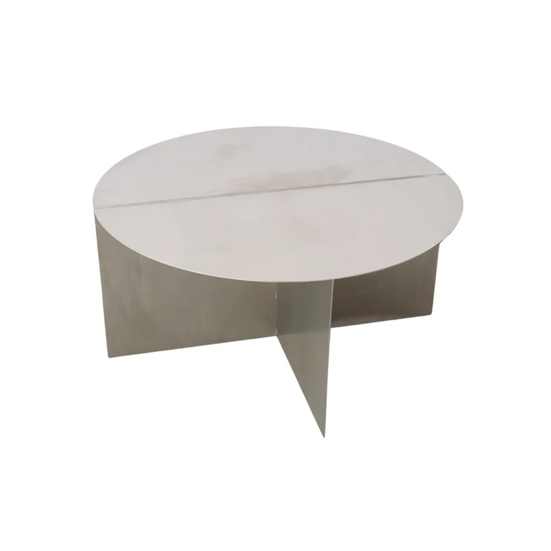 Table basse - Valognes - 80 cm - Acier brossé