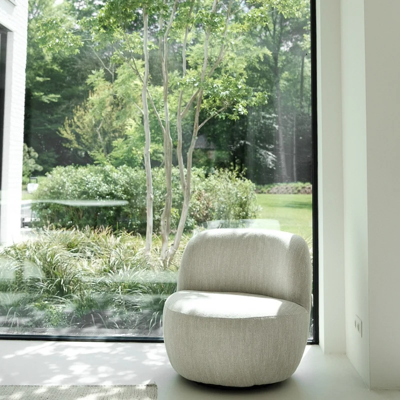 Lucien - fauteuil 1 place - L74 P76 H71 - Disponible en Vert mousse, Bouclé ivoire et Tissage sable