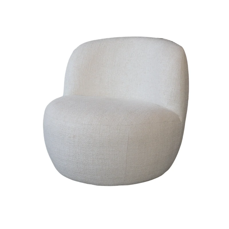 Lucien - fauteuil 1 place - L74 P76 H71 - Disponible en Vert mousse, Bouclé ivoire et Tissage sable