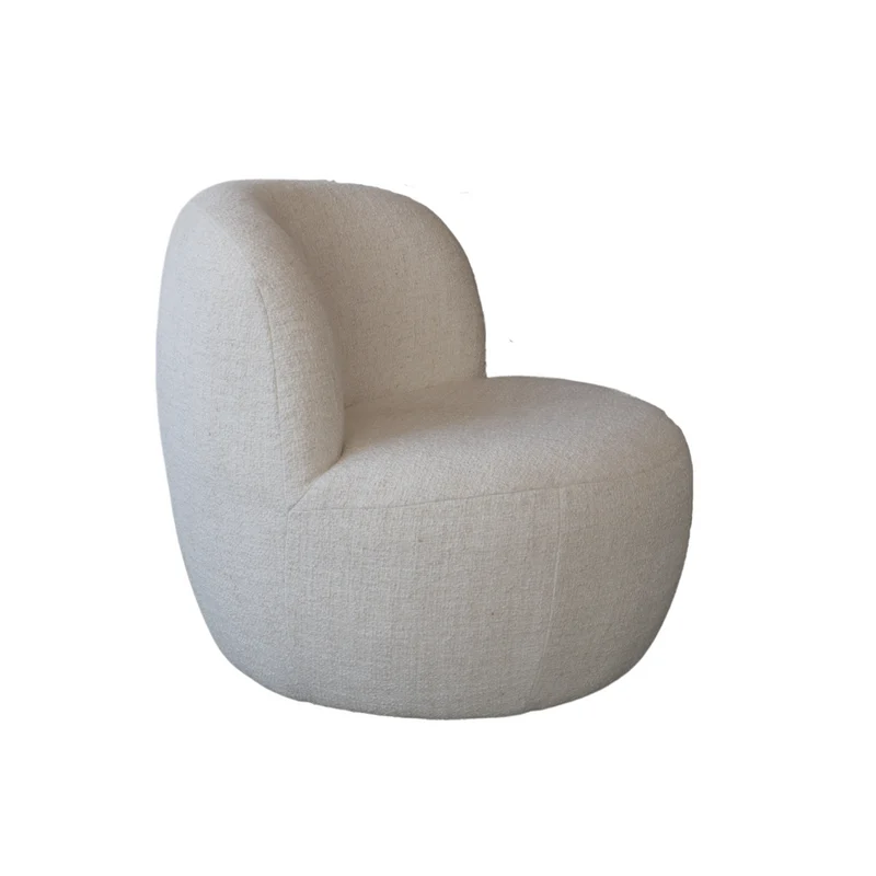 Lucien - fauteuil 1 place - L74 P76 H71 - Disponible en Vert mousse, Bouclé ivoire et Tissage sable