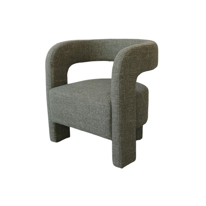 Avignon - Fauteuil avec accoudoir - L 69 cm - Disponible en Vert mousse, Bouclé ivoire et Tissage grès