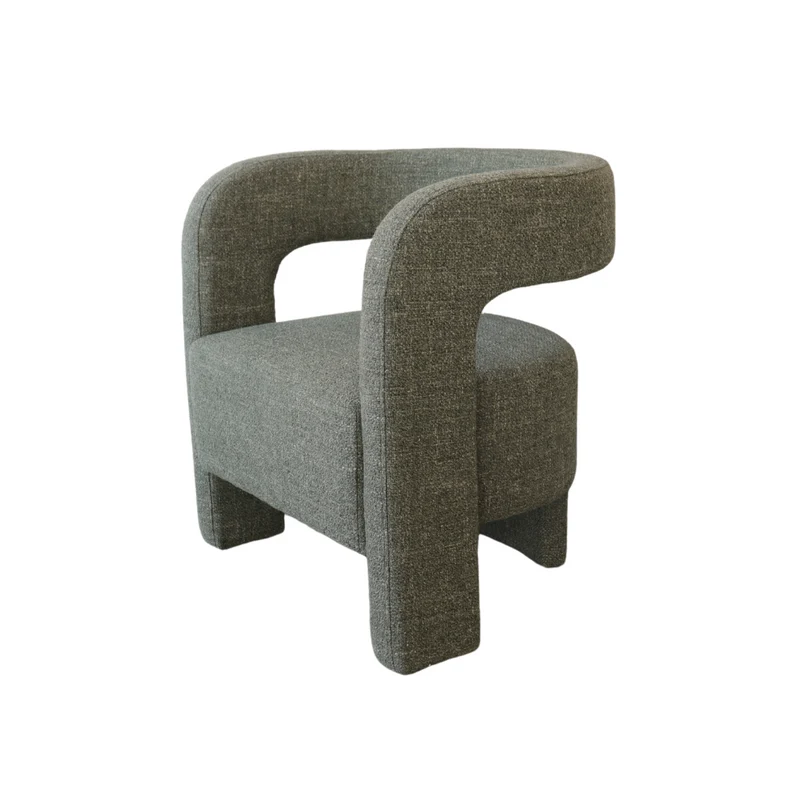 Avignon - Fauteuil avec accoudoir - L 69 cm - Disponible en Vert mousse, Bouclé ivoire et Tissage grès