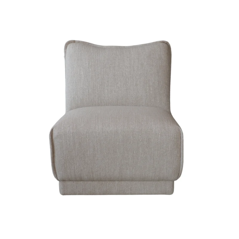 Fauteuil Elodie - H 71 cm - Disponible en Vert mousse, tissu teddy et tissage Sandstone