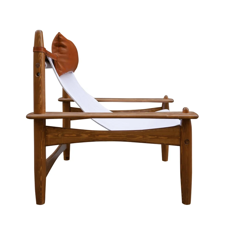Fauteuil Carlo Coton et Appuie-Tête Cuir