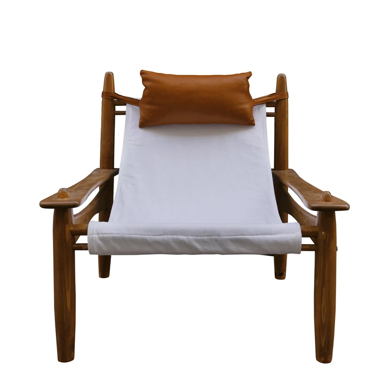 Fauteuil Carlo Coton et Appuie-Tête Cuir