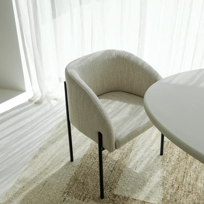 Chaise de salle à manger - Royan - Tissage à pois en grès