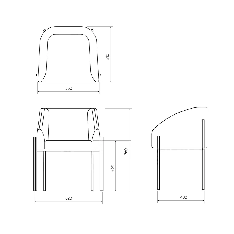 Chaise de salle à manger - Royan - Tissage à pois en grès