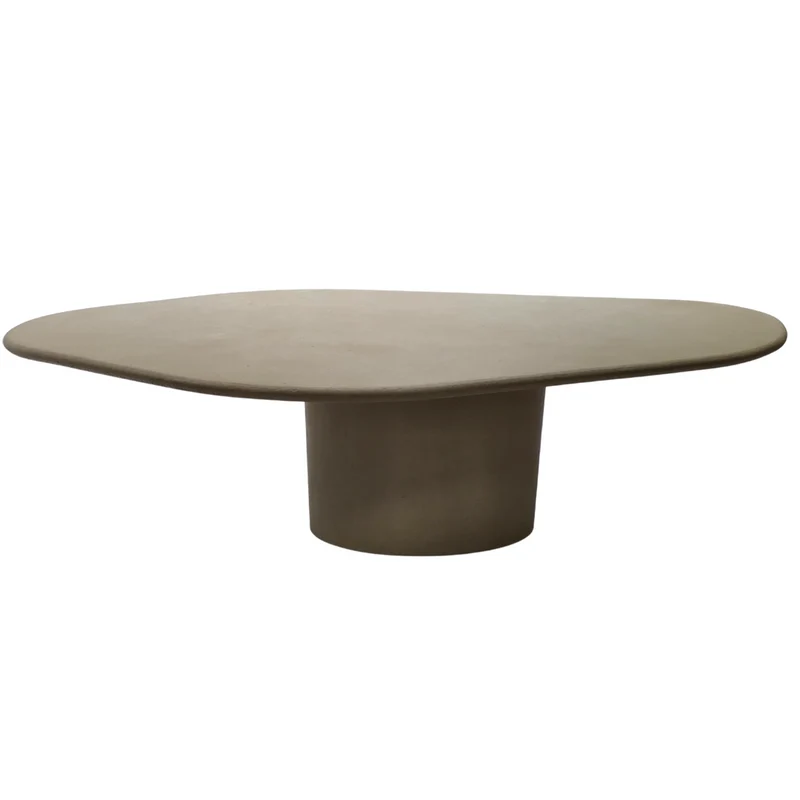 Table à manger organique Strasbourg - 250 cm - Aarde MicroSkin - Finition structurée - Bord rond