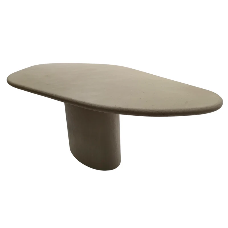 Table à manger organique Strasbourg - 250 cm - Aarde MicroSkin - Finition structurée - Bord rond