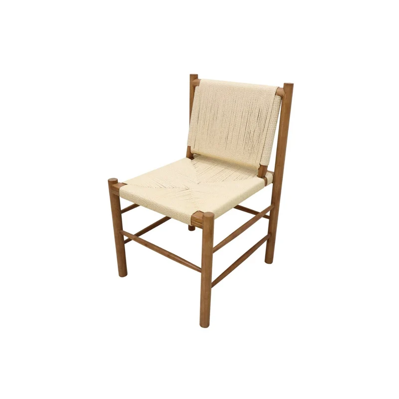 Chaise de salle à manger Charly - Pin Vintage/ Rotin naturel