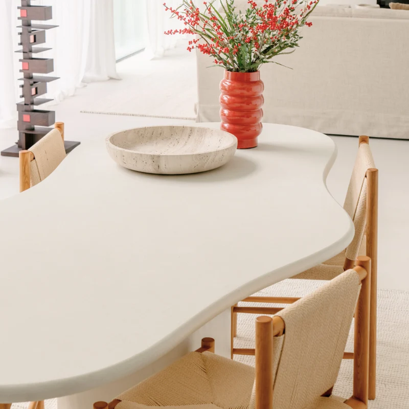 Table à manger Limoges en microciment - 260 cm - Finition structurée