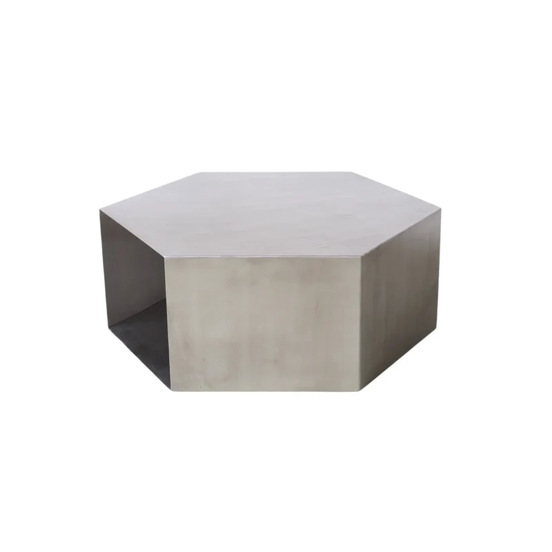 Table basse Benno - L100 P100 H38 - Acier brossé