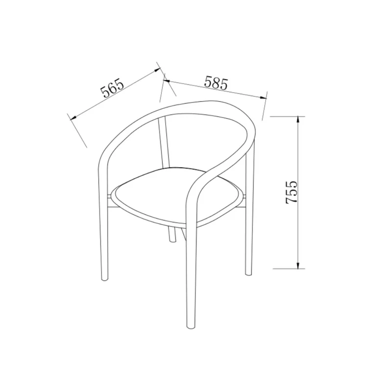Chaise de salle à manger Ely - Acacia noyer - Assise rectangulaire tissée