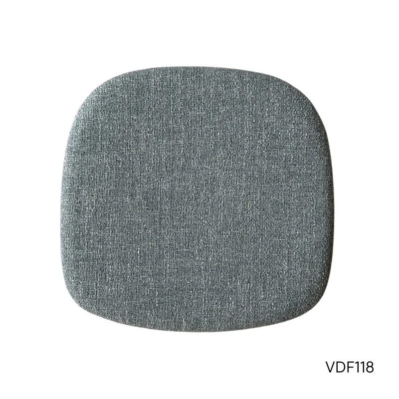 Chaise de salle à manger Ely - Assise rectangulaire en tissu - Chêne