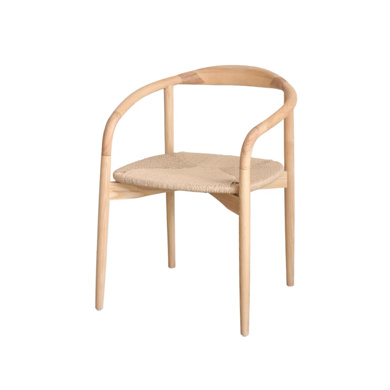 Chaise de salle à manger Ely - Assise rectangulaire - Chêne - Assise tissée