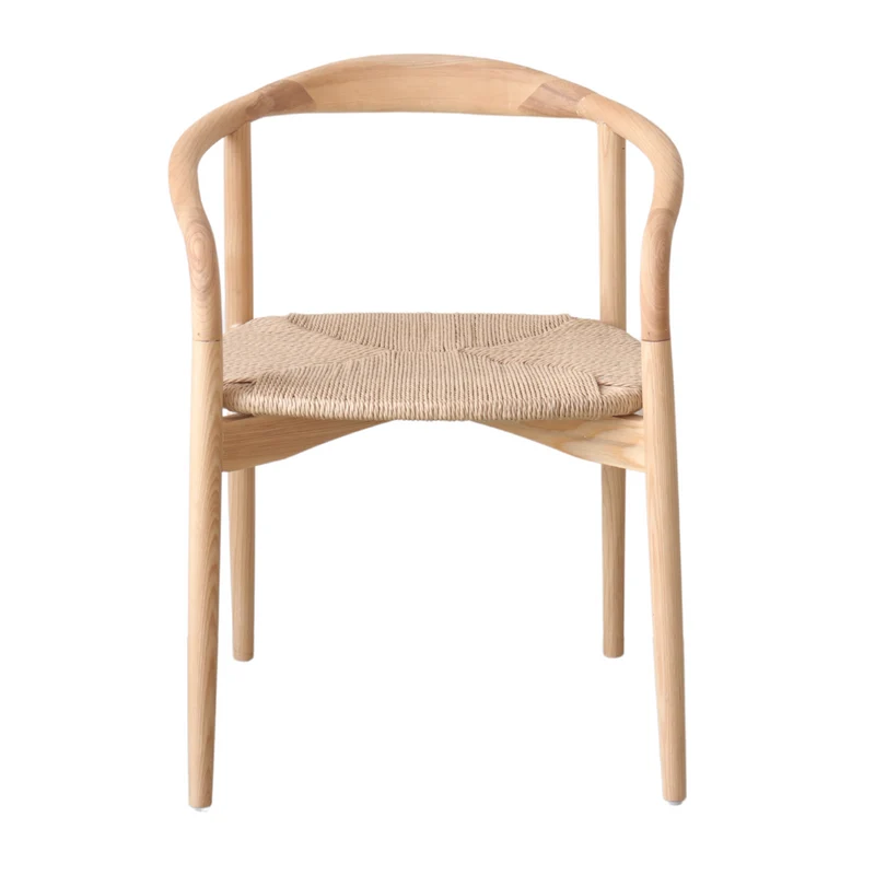 Chaise de salle à manger Ely - Assise rectangulaire - Chêne - Assise tissée