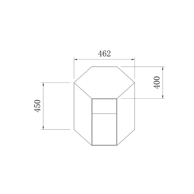 Table d'appoint Hexagone - 46 cm - Acier brossé