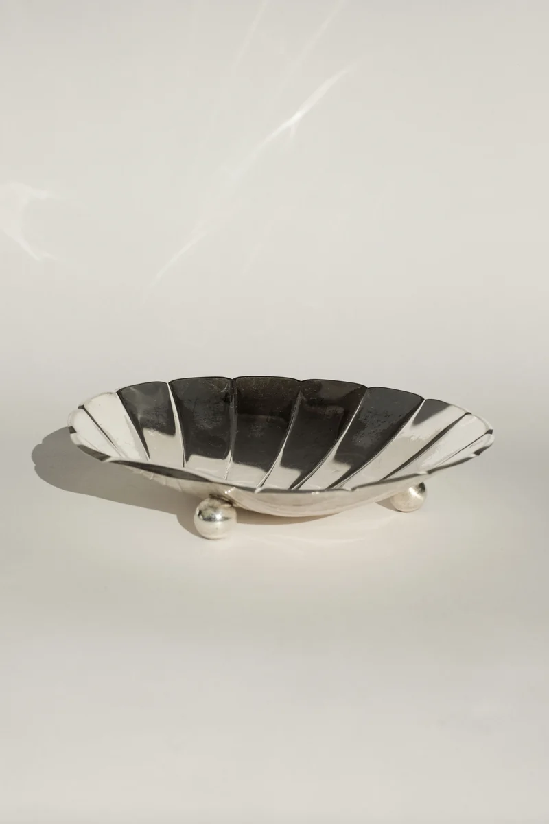 Large Silverplated Shell Dish