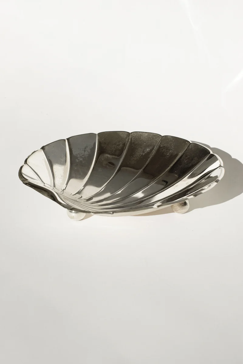 Large Silverplated Shell Dish