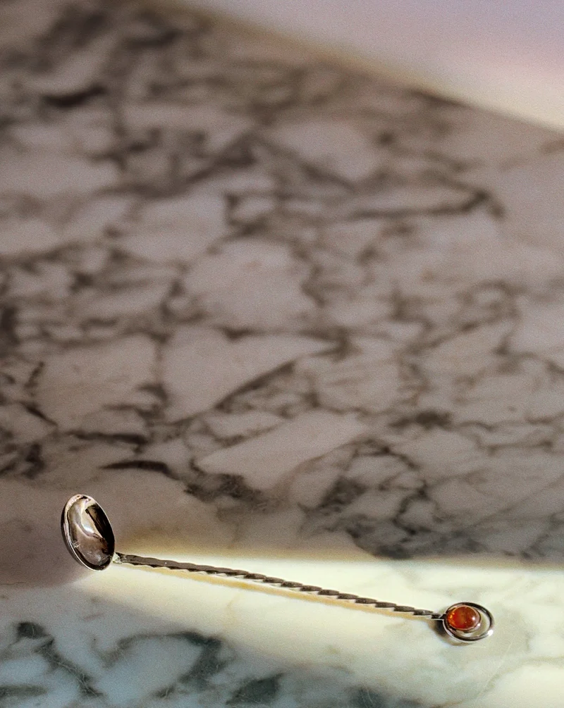 Silver Plated Amber Handle Spoon Set