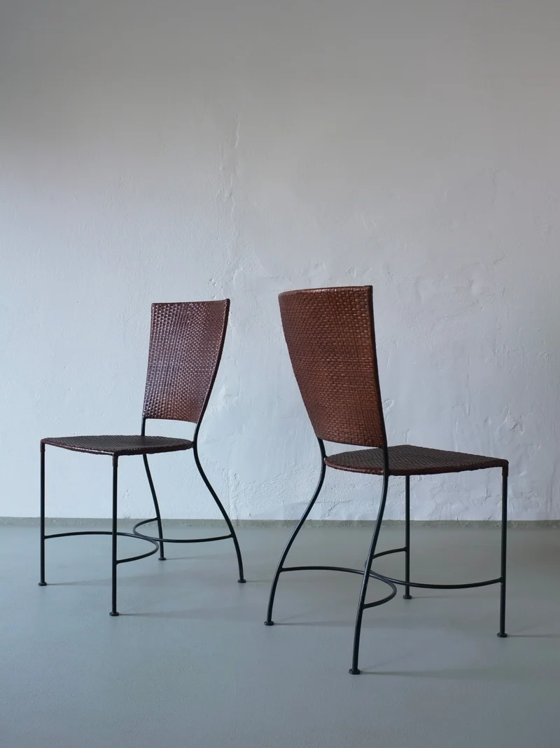 4 Wrought Iron Chairs, Belgium 80s