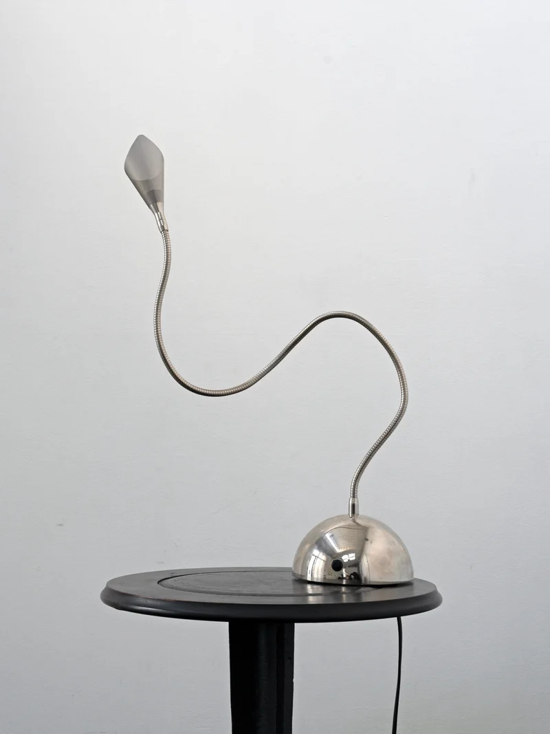 Vintage Italian Chrome Table Lamp, c.1990