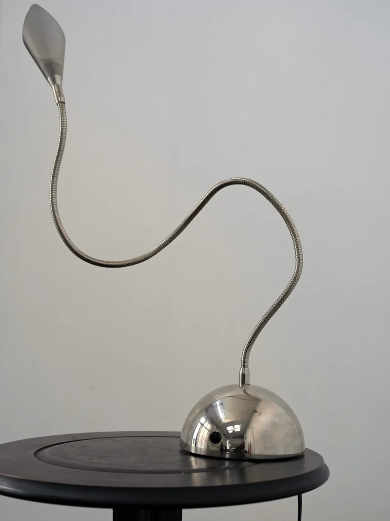 Vintage Italian Chrome Table Lamp, c.1990