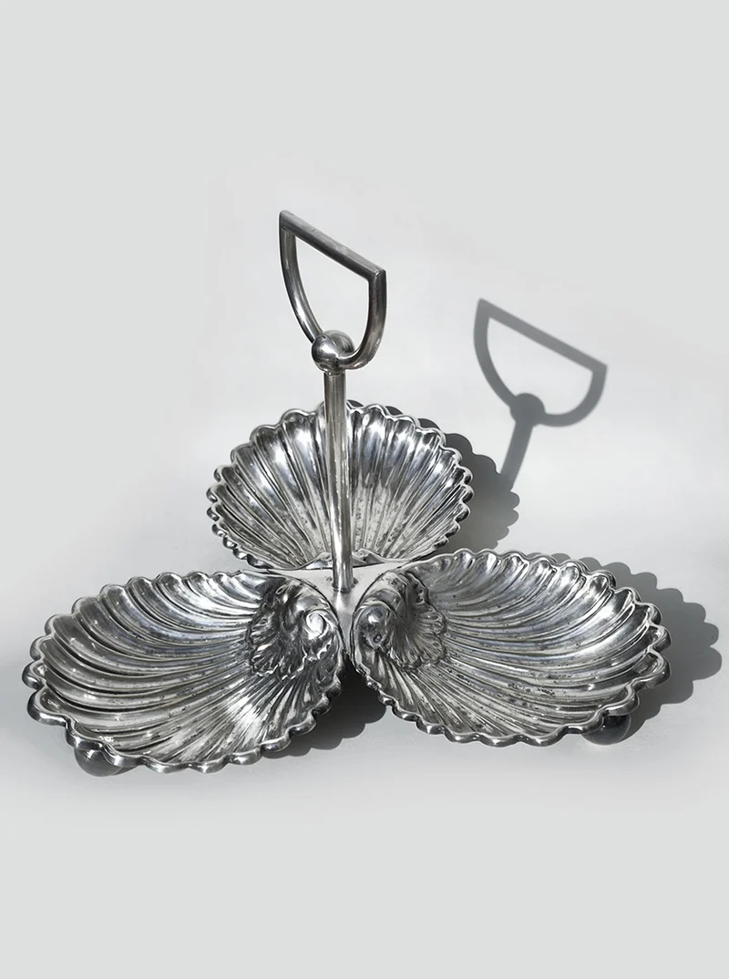 Large Silver-plated Triple Tray