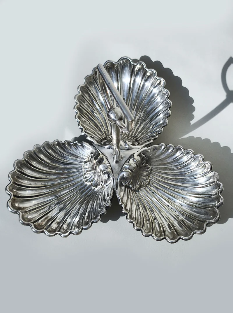 Large Silver-plated Triple Tray