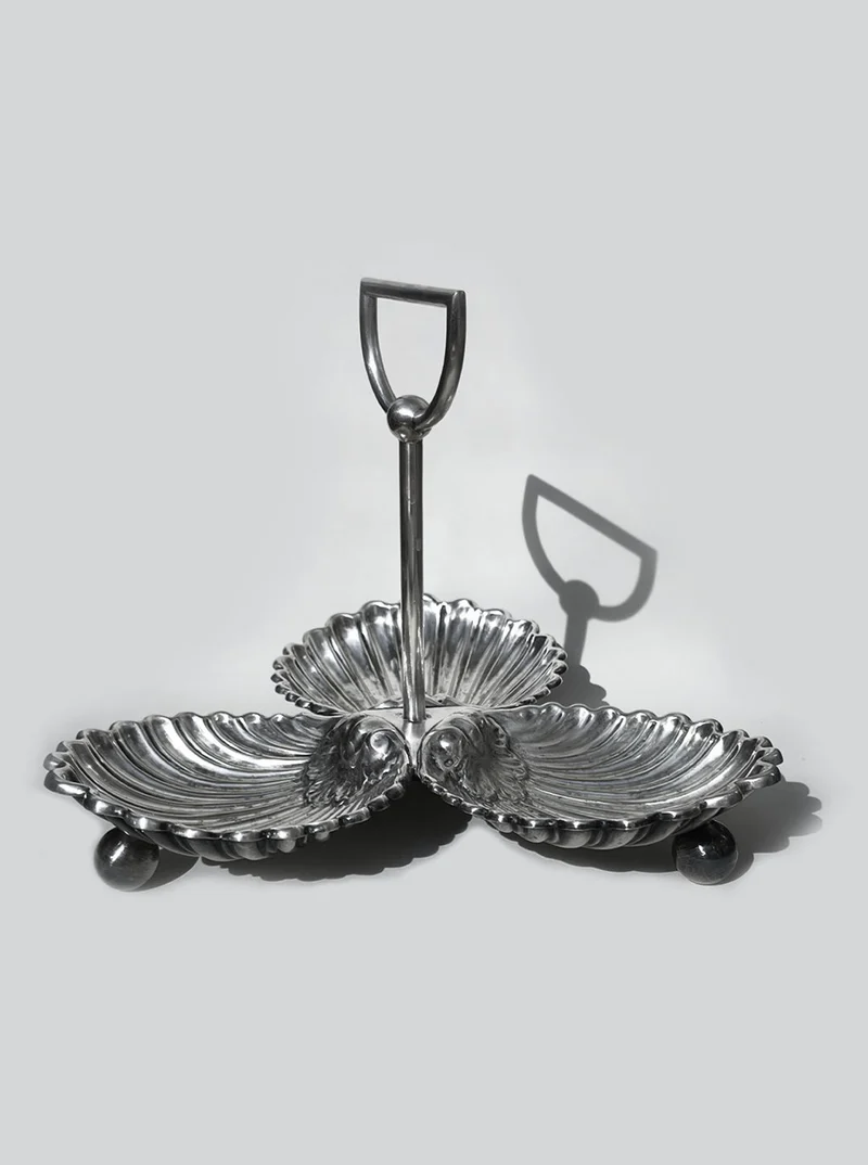 Large Silver-plated Triple Tray