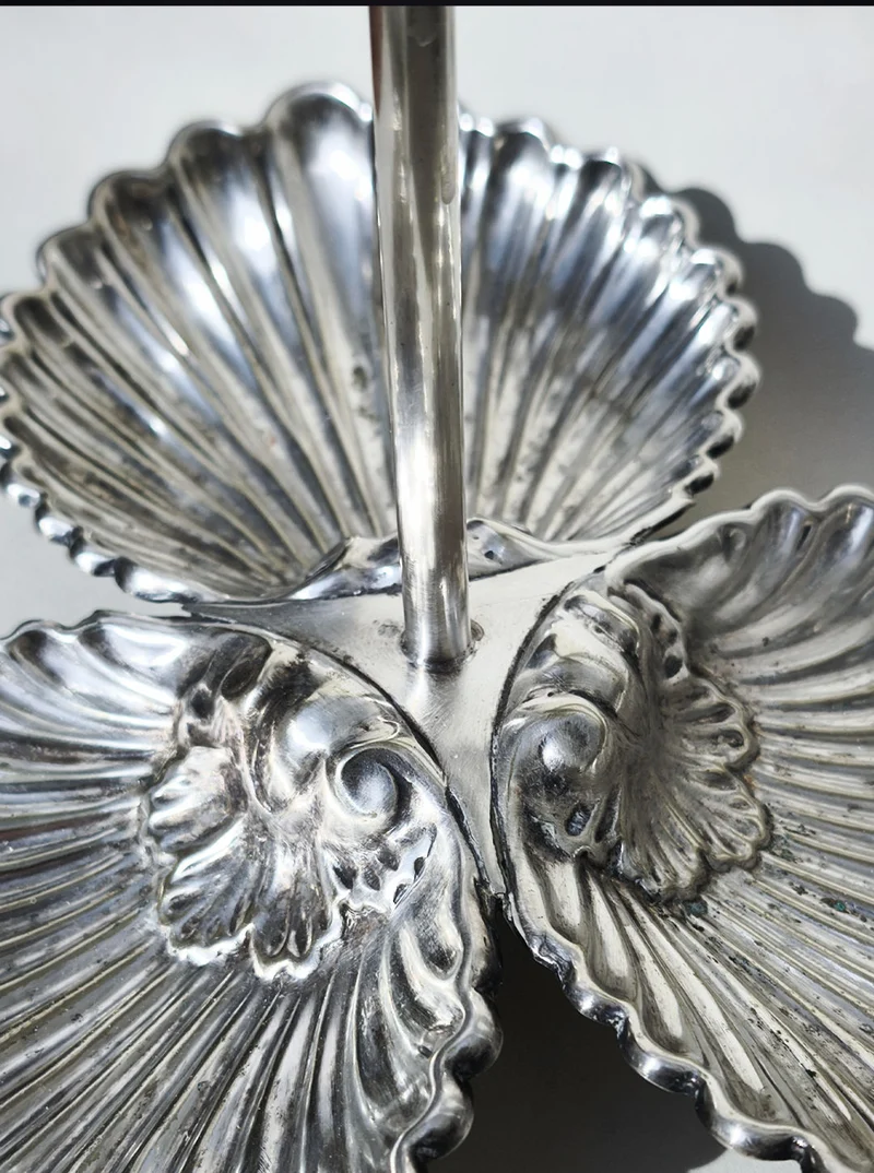 Large Silver-plated Triple Tray