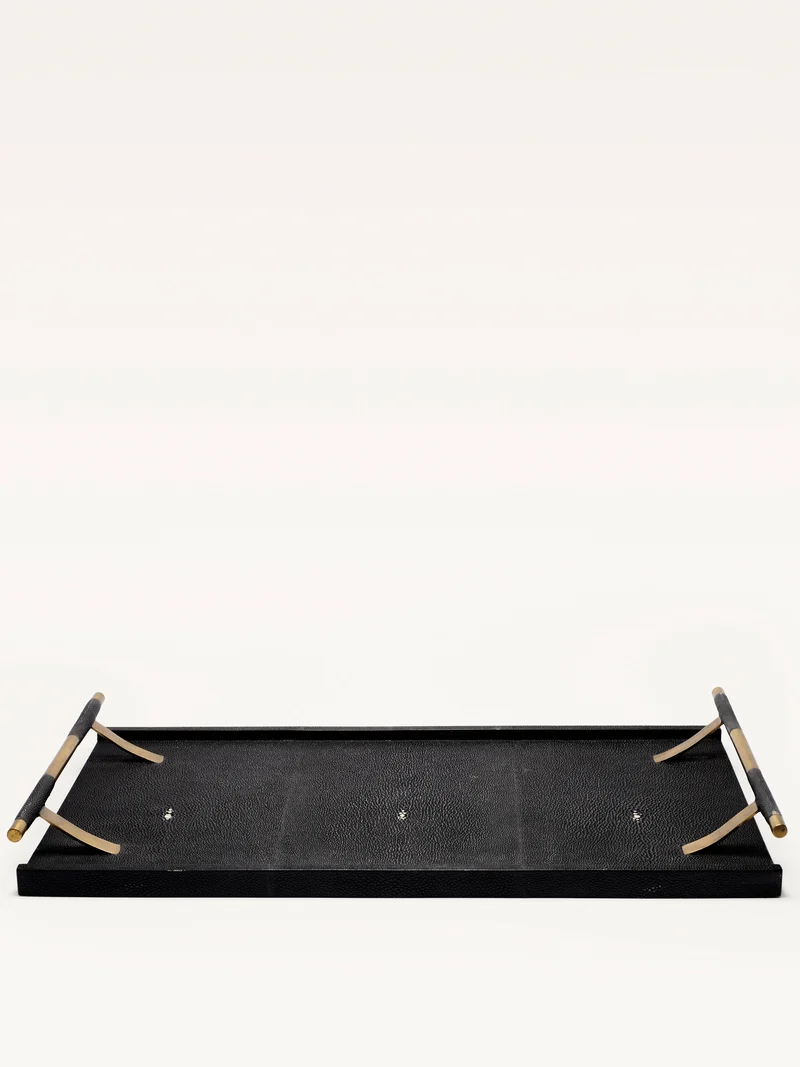 Black Shagreen Tray