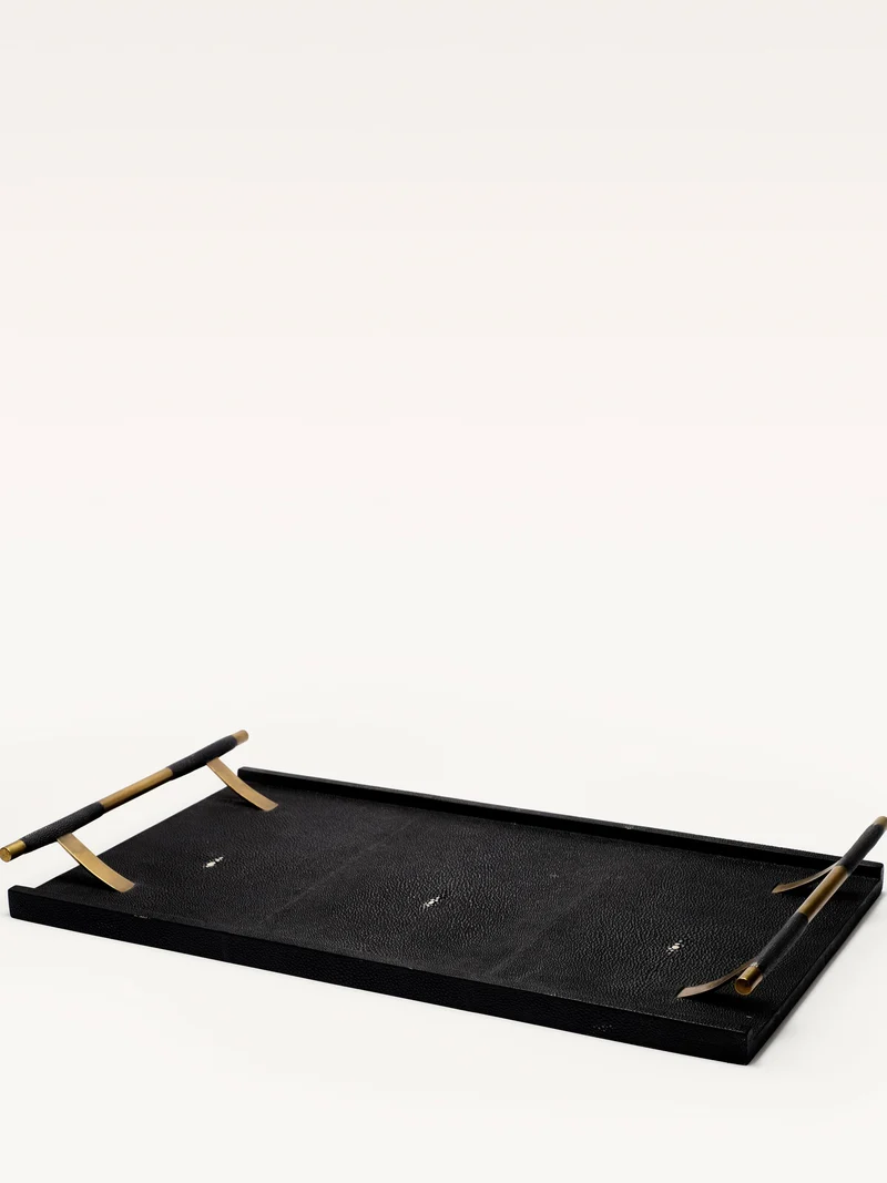 Black Shagreen Tray