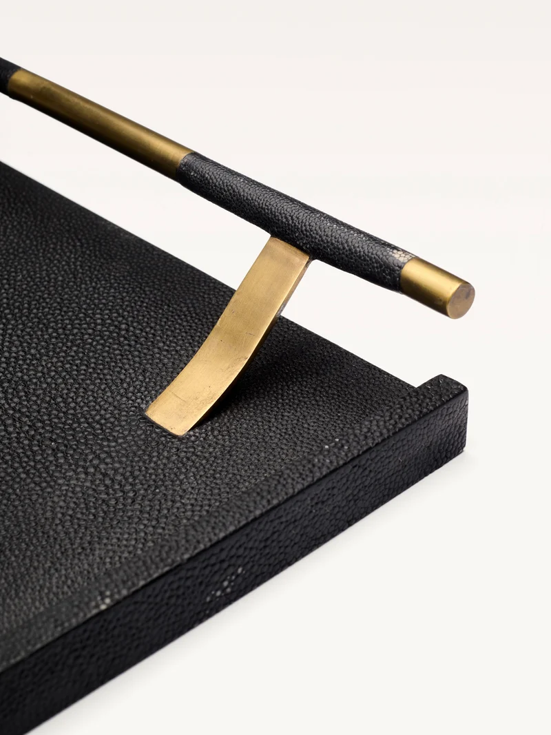 Black Shagreen Tray