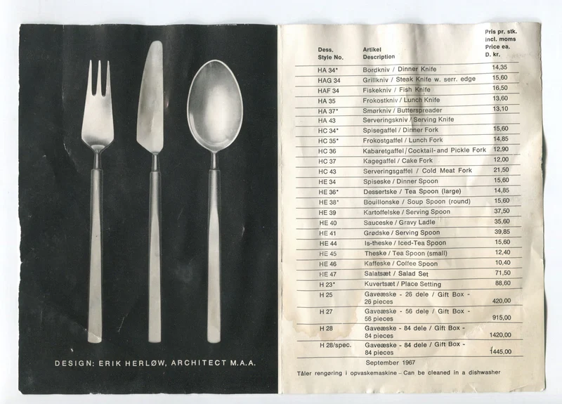Erik Herløw, Obelisk Flatware set of 24pc