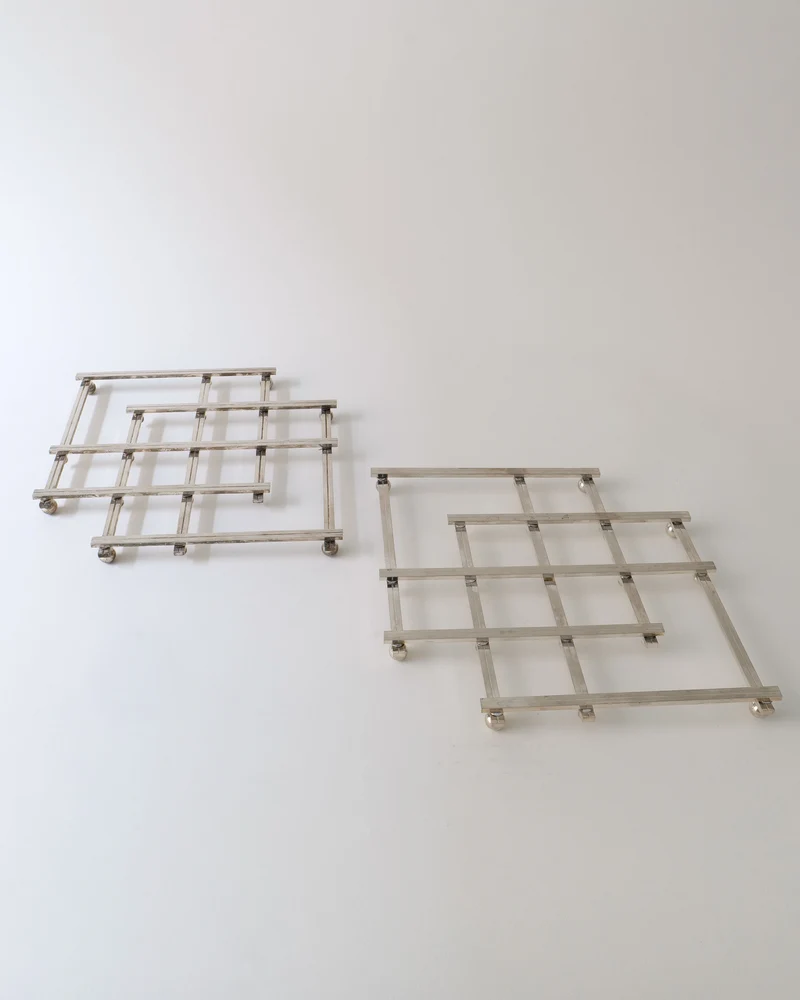Adnet Silver Trivet 1950s