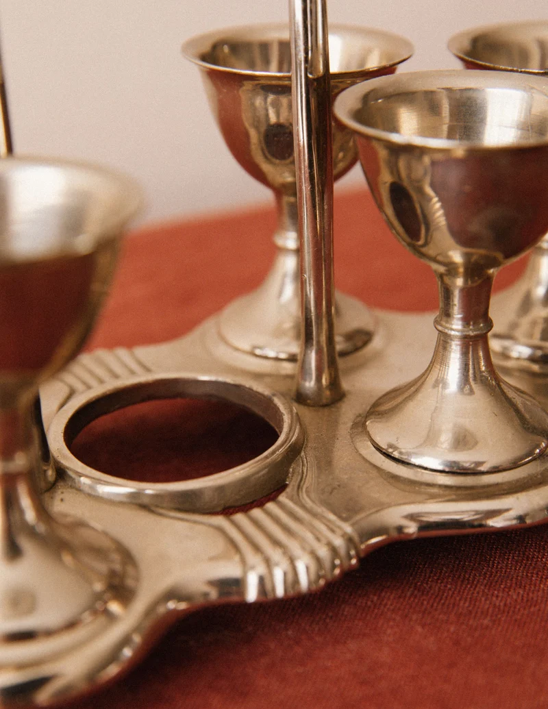 Vintage Egg Cruet Holder Set