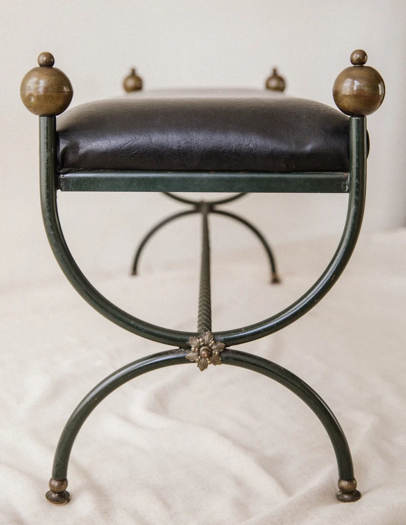 Mid-Century Wrought Iron Bench
