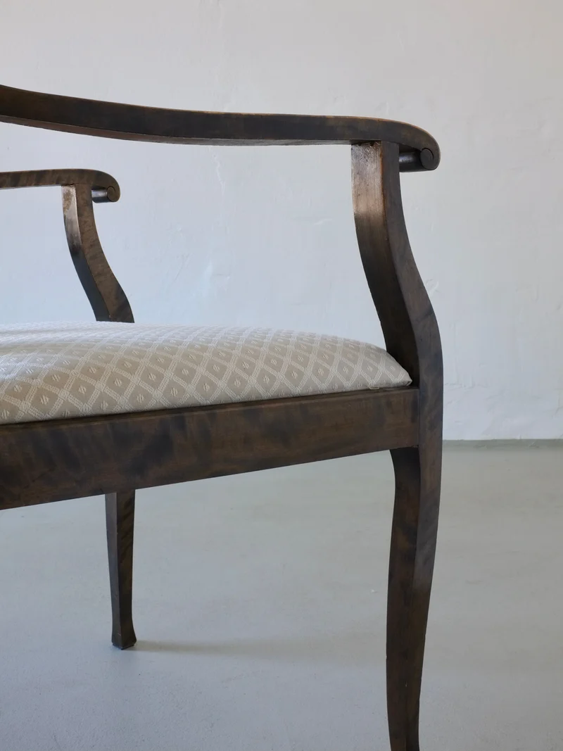 Swedish Grace Satin Birch Dining Chairs, Set of 6, 1920s
