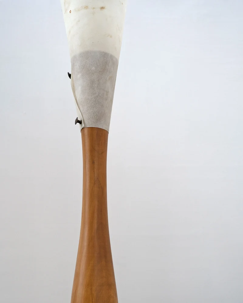 Vintage Postmodern Sculptural Wood Floor Lamp