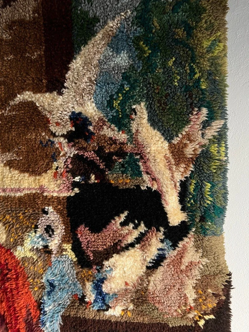 High Pile Wool Wall Hanging, Sweden, 1960s