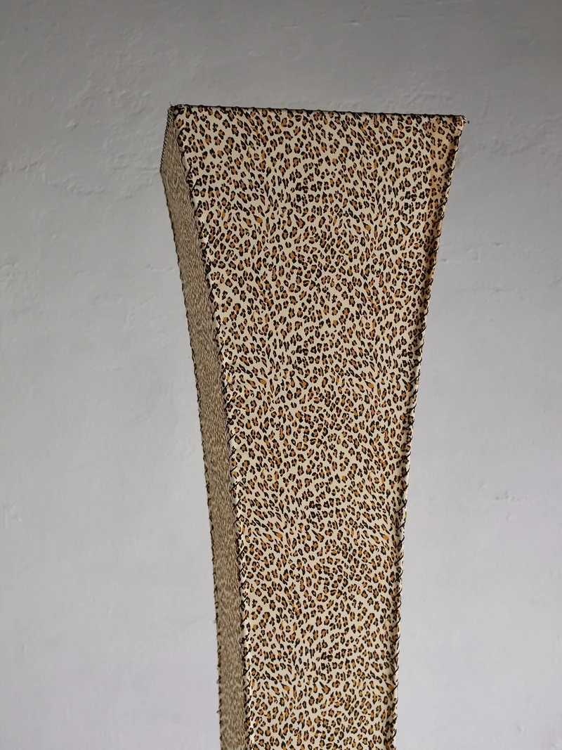 Vintage Leopard Print Fabric Floor Lamp, 1980s
