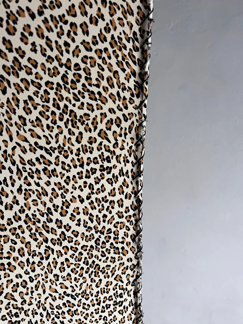 Vintage Leopard Print Fabric Floor Lamp, 1980s