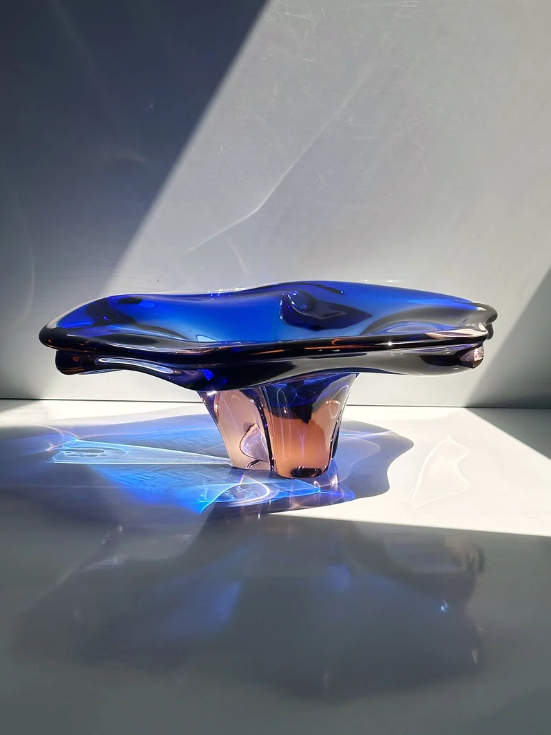 Large Bohemian Glass Bowl by Josef Hospodka, 1960s