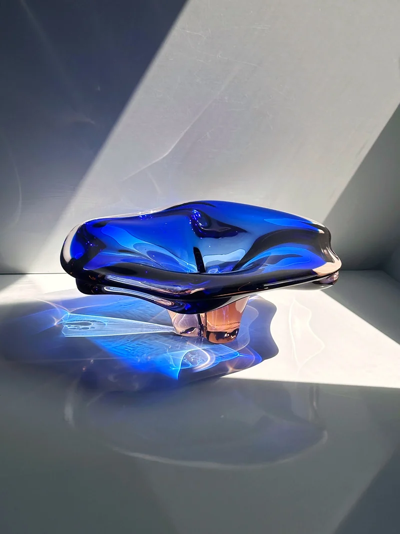 Large Bohemian Glass Bowl by Josef Hospodka, 1960s
