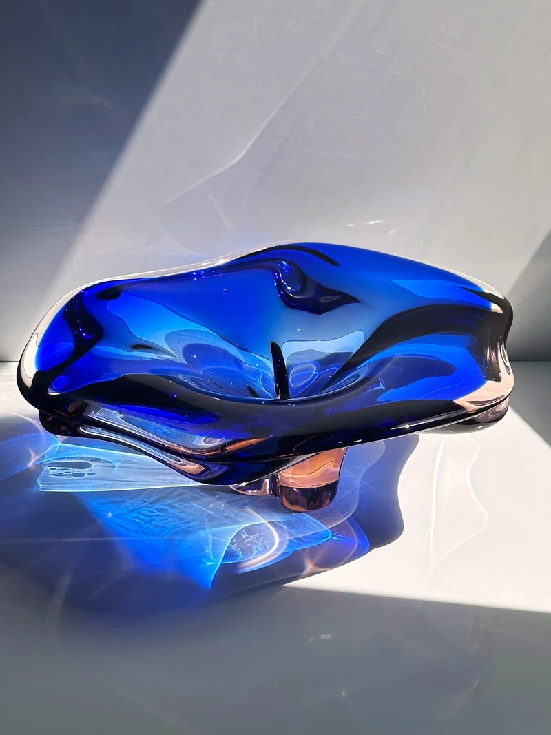 Large Bohemian Glass Bowl by Josef Hospodka, 1960s