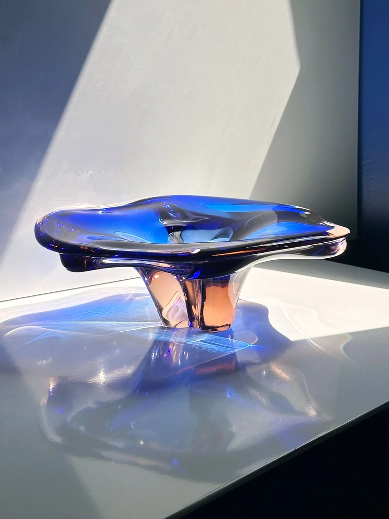 Large Bohemian Glass Bowl by Josef Hospodka, 1960s