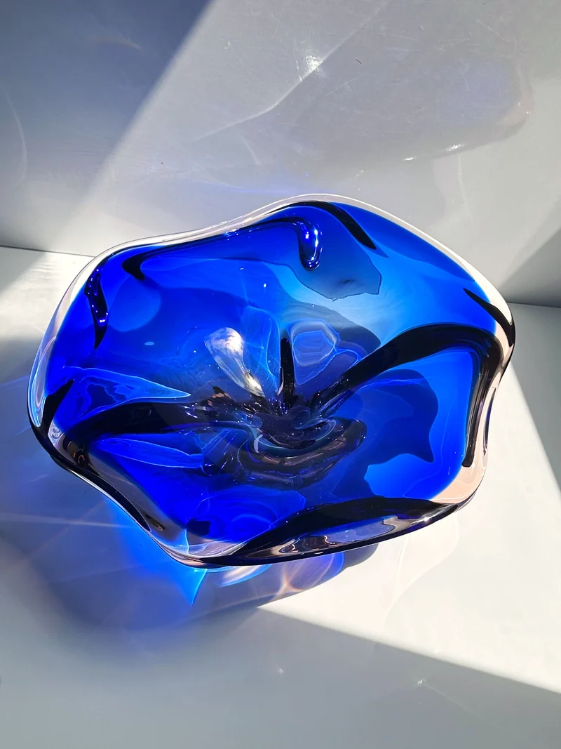 Large Bohemian Glass Bowl by Josef Hospodka, 1960s