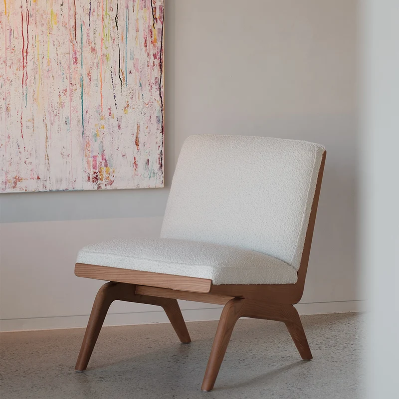 Joanna - fauteuil - noyer/tissu peluche